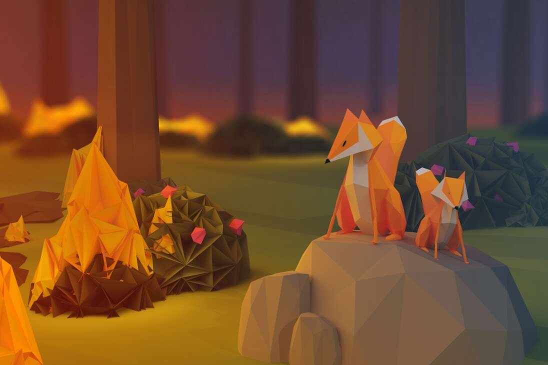 origami foxes wallpaper