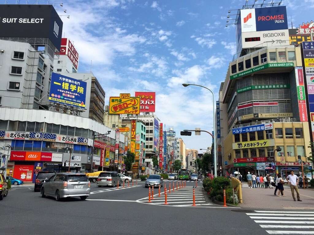 main intersection Takadanobaba in the Tokyo Metropolis